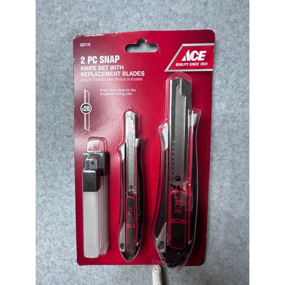 Ace Hardware NEW 2 Pc Snap Knife Set with 20 Replacement Blades-Red/Black